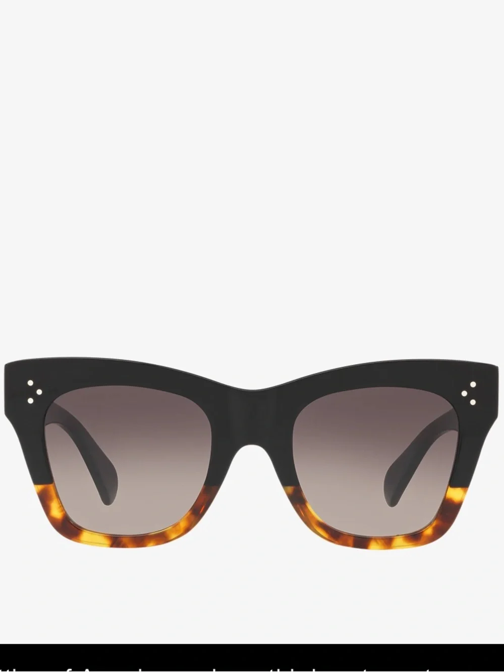Celine Black and Tortoiseshell Square Sunglasses polarized